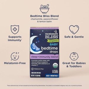 Siro ngủ ngon thảo mộc & tăng đề kháng cho bé – Mommy’s Bliss Bedtime Drops 30ml, không melatonin - Hình ảnh 3
