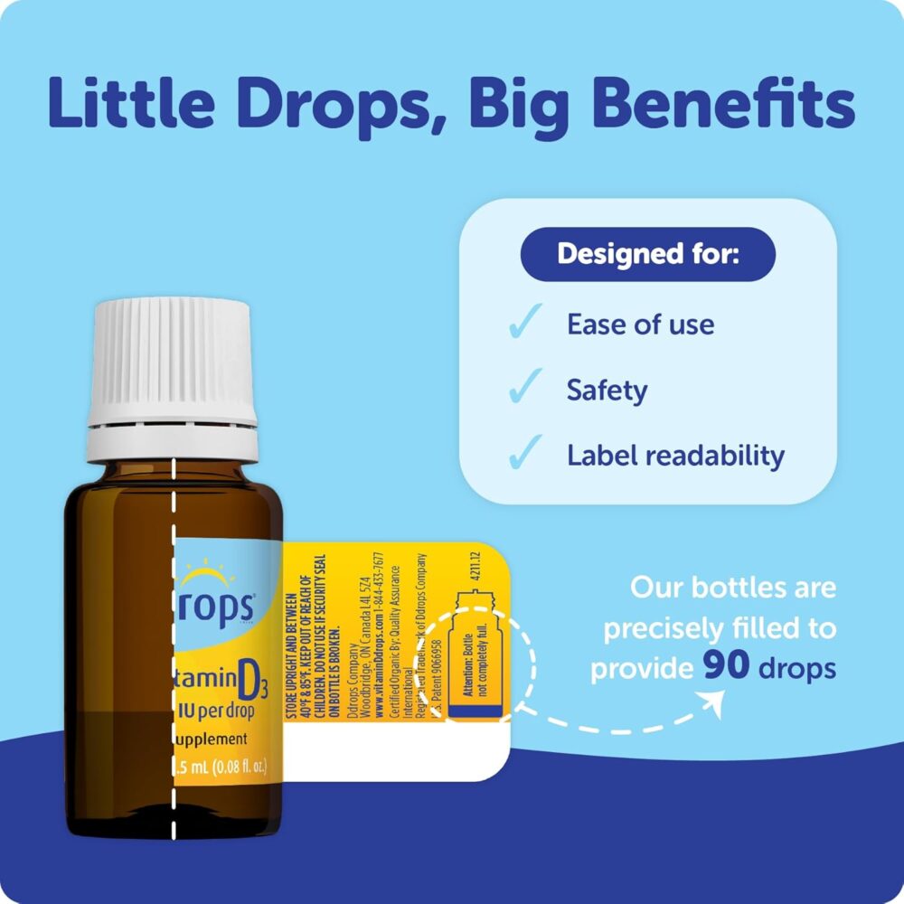 Baby Ddrops Liquid Vitamin D3 400 IU - Hình ảnh 3