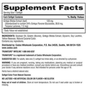Bổ não trunature 120mg Ginkgo Biloba - Hình ảnh 2