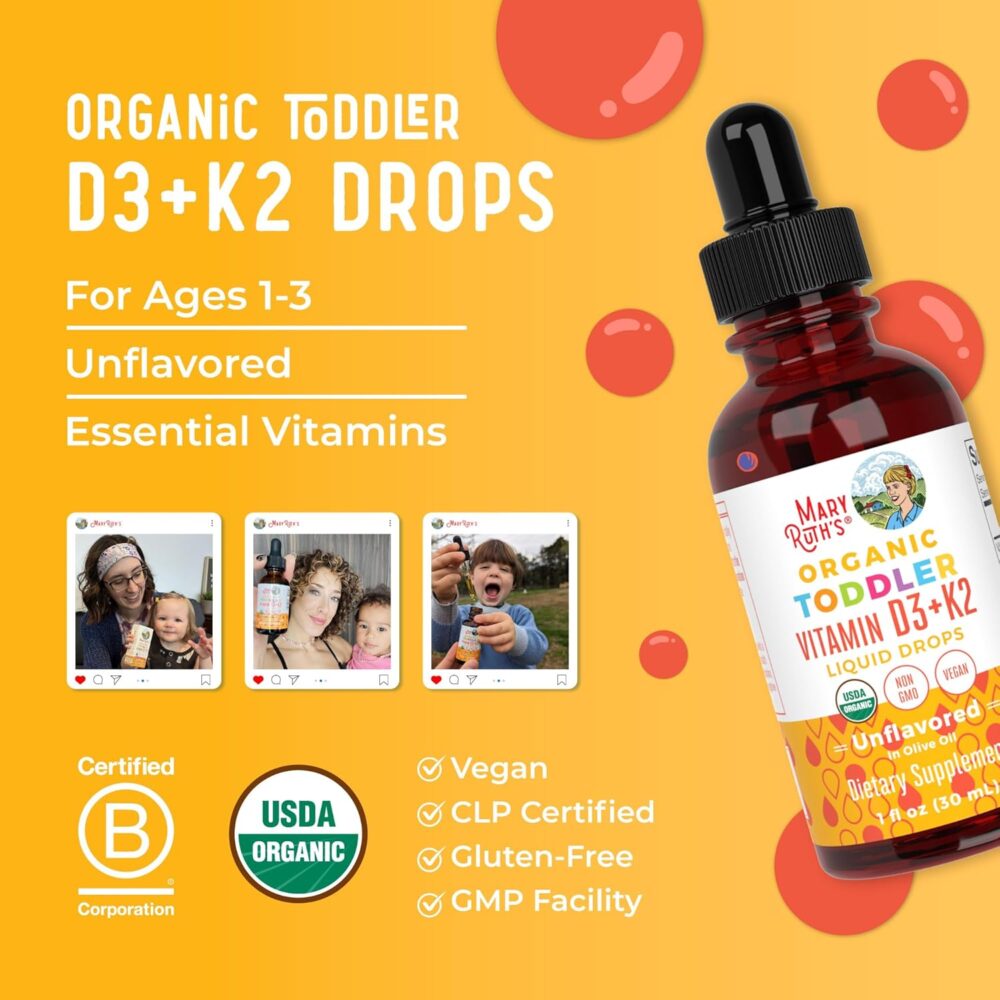MaryRuth Organics K2 D3 Vitamin Liquid Supplement for Toddlers - Hình ảnh 6